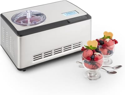 IJsmaker - Sorbetmaker Yoghurtmaker - Zelf IJs Maken - Geen Voorkoelen Nodig - 2 Liter Capaciteit - Zilver