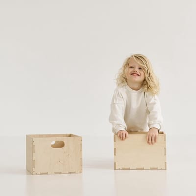 Speelgoedkist Hout - Opbergkist Kinderen - Speelgoed Opbergen - Natuurlijk Berkenmultiplex - 20x30x28 cm - Natuurlijk