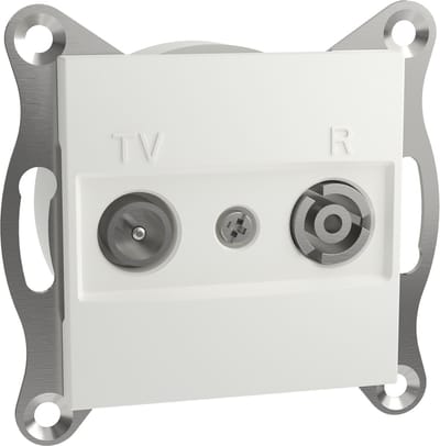 TV-R outlet, IEC male+female, zonder frame, WIT, ASFORA