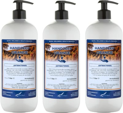 Handzeep Orange 1 liter - met gratis pomp - set van 3 stuks