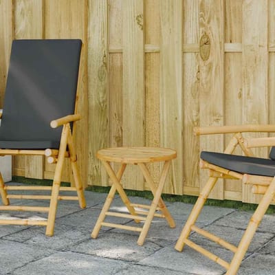 Klaptafel Bamboe - Bamboe Tafel Opvouwbaar - Buiten Zitten - Waterafvoer Latten - 45 x 45 cm - Bruin