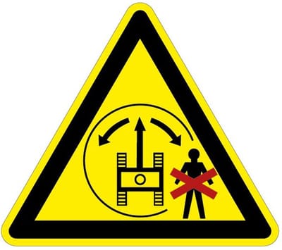 Waarschuwingssticker draaicirkel 300 mm