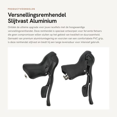 Dailygoods- Versnellingsremhendel Slijtvast - Fietsremhendel - Antislip - Corrosiebestendig - Aluminiumlegering - Inclusief Schakelkabels/Remkabels
