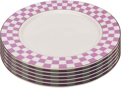 Borden Harlequin Ø21cm paars (6/set) Kare Design