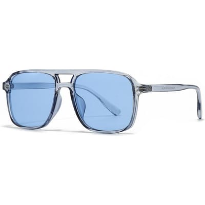 Lunettes de soleil carrées à double pont, style rétro moderne, exportation transfrontalière de haute qualité, style Ins, style urbain 22003 white