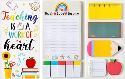 Dailygoods- Sticky Notes Set - Plaknotities met verschillende stijlen - Notitieblokken - Leraar geschenken - Kantoorbenodigdheden - Uniek ontwerp