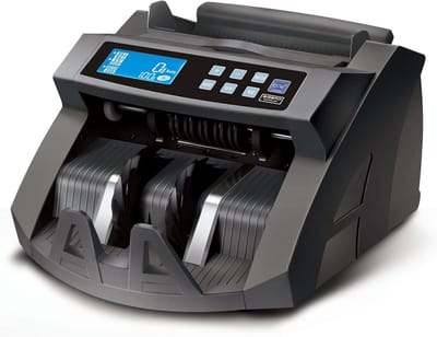 Geldtelmachine - Bankbiljet Teller - Snel Geld Tellen - Valsgelddetectie - 1000 Biljetten/Min - Grijs