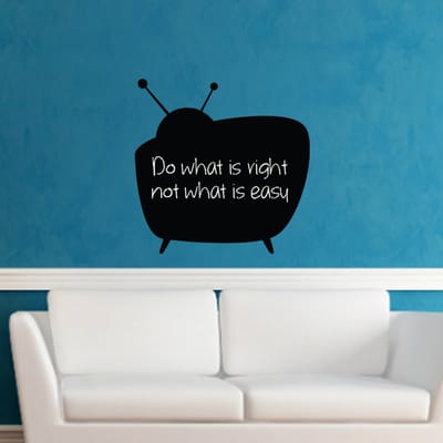 Schoolbordsticker - uitwisbare zelfklevende muurstickers - OUDE TV-ZENDER - 90x90cm