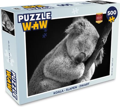 Puzzel Koala - Slapen - Zwart - Kids - Jongens - Meiden - Legpuzzel - Puzzel 500 stukjes