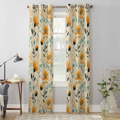 Bloemen Bladeren Vintage Raamgordijnen voor Woonkamer Luxe Slaapkamer Gordijn Keuken Jaloezieën Draperieën Gordijnen 135W x 60H(cm) x1 beige