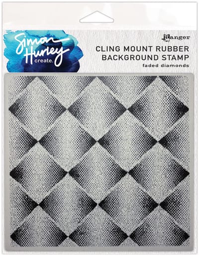 Simon Hurley rubber background stamp - Faded diamonds
