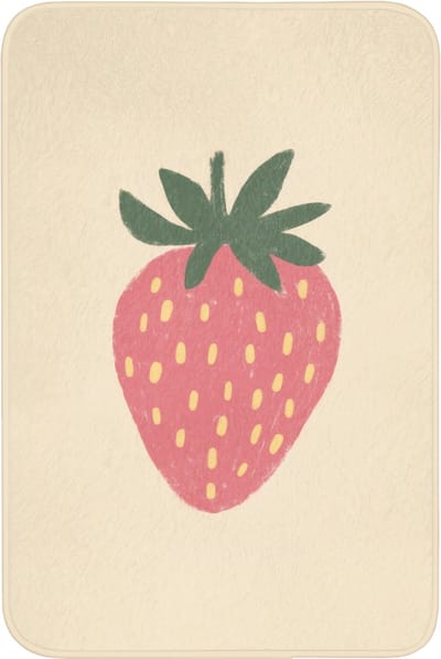 Badmat 60x90 cm - Antislip - Aardbei - Minimalistisch - Rood - Fruit - Badmatten voor badkamer - Badkamermat - Douchemat - Badkamer mat