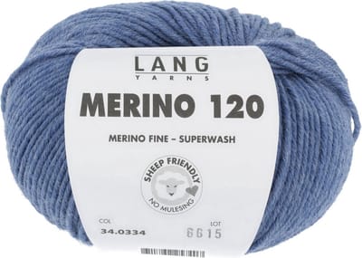 Lang Yarns Merino 120 - 334 jeans mix - Merinowol Garen