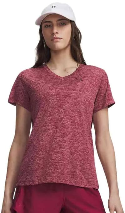 Under Armour Tech Twist V-neck T-shirt Met Korte Mouwen Rood,Roze L Vrouw