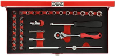 Dopsleutelset - Ratelset Gereedschapset - Klussen Repareren - 32-delig Chroom-vanadiumstaal - 1/4 inch - Meerkleurig