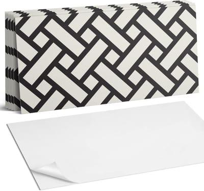 Coloray Plaktegels - Verweven geometrisch patroon Wandtegel Zelfklevend - 60 cm x 30 cm - Zwart Plaktegels - 6 stuks - Rechthoek PVC Tegels - Plaktegels Keuken - Zelfklevende Vloertegels Badkamer - Vinyl Tegels Zelfklevend - Zelfklevende Wandtegels