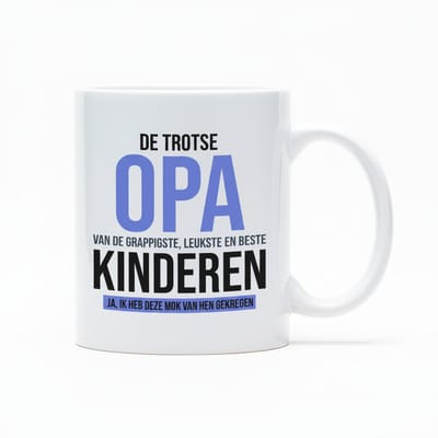 De Trotse Opa Koffiemok – Grappig Cadeau van de Leukste Kleinkinderen – Keramische Mok 330 ml