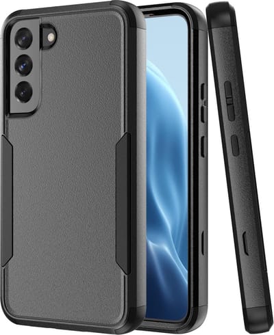 HB Hoesje Geschikt voor Samsung Galaxy S22 - Zwart - Heavy Duty Armor Back Cover Case