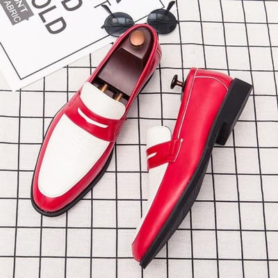 Designer Schoenen Heren Casual Schoenen Heren Zomer Leer Italiaanse Mocassins Voor Heren Mode Handgemaakt Klassieke Herenschoen Luxe 44 rood