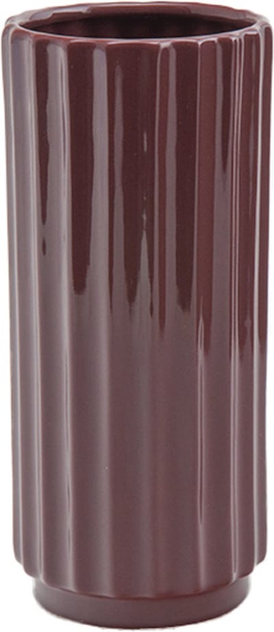XLBoom Ikon Vaas Wijnrood - 10,5 × 10,5 × 23 cm - Keramische, porseleinen, vaatwasbestendig design vaas - Verkrijgbaar in Maroon | Green | Black - Duurzaam keramiek voor stijlvol wonen