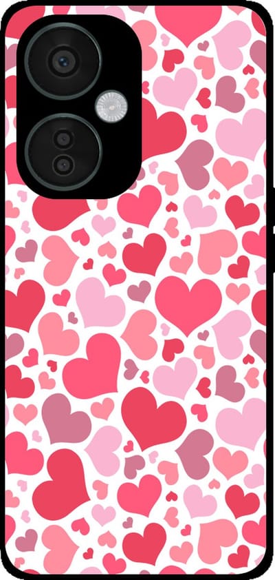 Smartphonica Telefoonhoesje Geschikt voor OnePlus Nord CE 3 met Hartjes Print - Hearts Design TPU Backcover Case - Kinder Hoesje met Hartjes Design geschikt voor OnePlus Nord CE 3