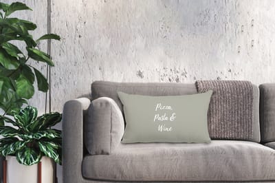 Sierkussens - Kussentjes Woonkamer - 50x30 cm - Spreuken - Pizza, pasta & wine - Quotes - Eten - Drinken