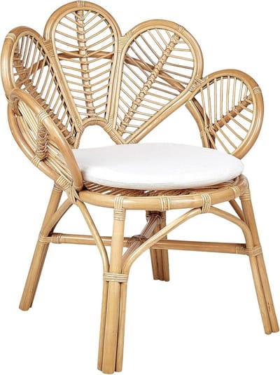 Boho Rotan Fauteuil met Waaiervormige Rugleuning voor Binnen en Buiten