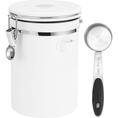 1.8L 304 Roestvrij Staal Sealing Blik Luchtdichte Bewaarcontainer met Lepel voor Koffiebonen Thee white