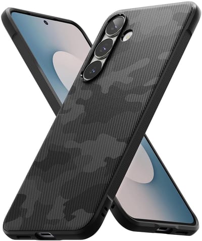 Ringke Onyx | Hoesje Geschikt voor Samsung Galaxy S25 FE | Back Cover Flexibel TPU | Militaire Standaard | Camo Zwart