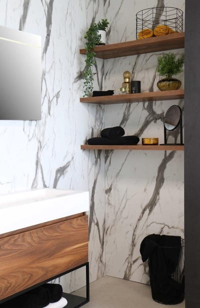 INK Momento wastafel - 120x45x9cm - 1 wasbak - 0 kraangaten - polystone wit mat