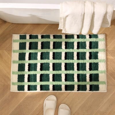Tapis d'entrée de jardin style vent Tapis de pied absorbant pour salle de bain Tapis antidérapant pour toilettes Tapis de salle de bain pour toilettes 50x80cm