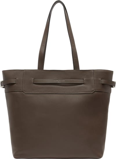 LIEBESKIND BERLIN Schoudertas Shopper Lora Calf Optic Tote Bag Light Truffel Donkerbruin
