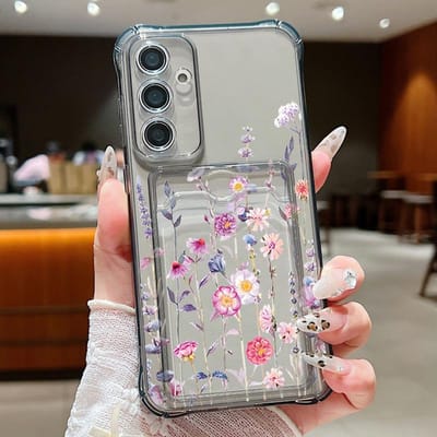 Kaarthouder/portemonnee/telefoonhoesje voor Samsung Galaxy A56 A55 A25 A15 A16 5G S25 Edge S23 S22 Ultra S24 FE met kleine bloemen, zachte TPU-hoes Galaxy A36