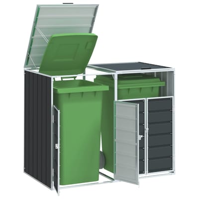 vidaXL - Containerberging - voor - 2 - containers - 144x81x113cm - staal - antraciet