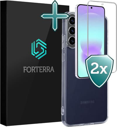 Hoesje Met 2x Screenprotector - Geschikt voor Samsung Galaxy A37 - Sterk & Shockproof - Telefoon Hoes - Back Cover - Siliconen Case - Transparant