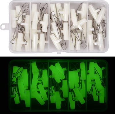 Vislijn Sinker Slides - Lood Schuifkralen - Vissen met Kunstaas - Glow-in-the-dark - 30 stuks - Lichtgevend