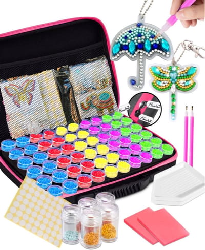 Huntex Diamond Painting Opbergdoos Roze - Perfect voor Volwassenen en Kinderen