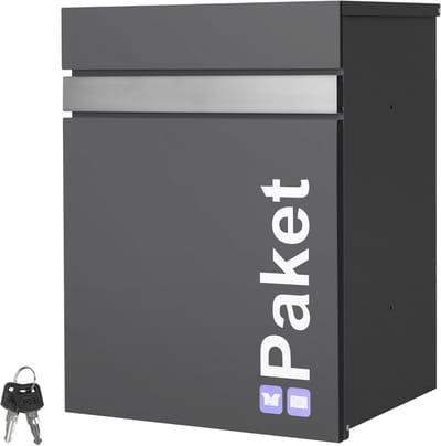 Pakketbrievenbus Antraciet-Zilver 44x35x58 cm - Geschikt voor Brieven en Pakketten, Wandmontage of Vrijstaand