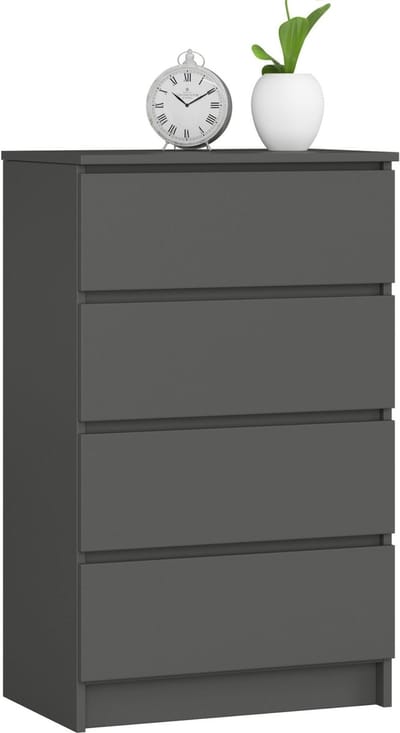 Ladekast K60 met 4 Lades / AKORD Furniture Factory / Grafietgrijs / 60 x 99 x 40 cm