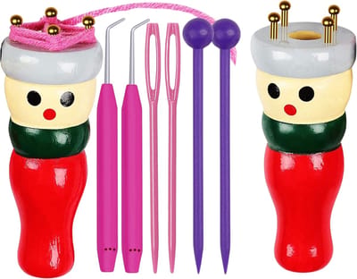 Somstyle Complete Punnik Set - 8-Delig - Punnikpopje - Breipoppetje & Naalden - Breimolen Handwerk Tool - Multicolor