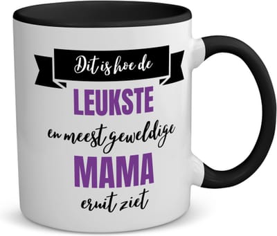 Akyol - leukste mama eruit ziet koffiemok - theemok - zwart - Moeder - geweldige mama - moederdag cadeautjes - verjaardagscadeau - kado - 350 ML inhoud
