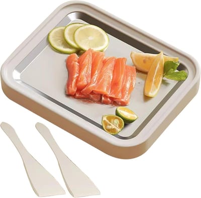 Gerolde ijsmachine - Dessert maker - Thuis desserts maken - Geen elektriciteit nodig - 23 cm - Roestvrij staal