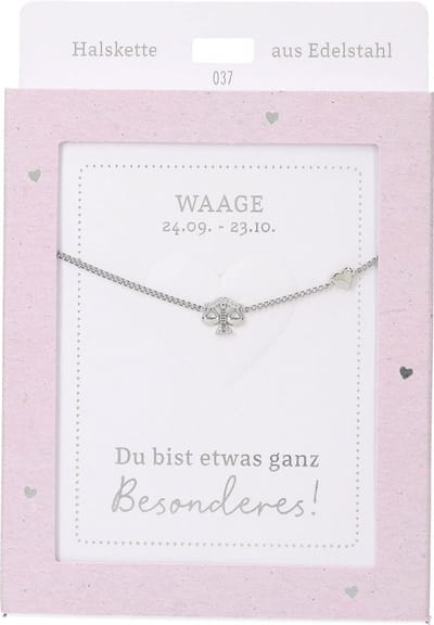Depesche ketting sterrenbeeld Waage zilver 47 cm cadeau.