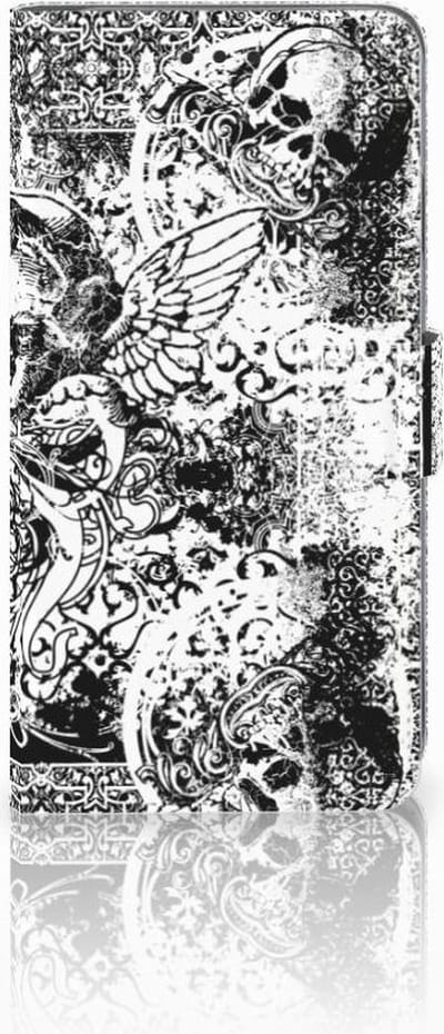 Book Case voor Telefoonhoesje met Naam Apple iPhone Xs Max Skulls Angel