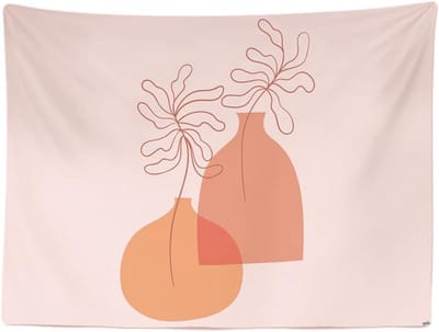 Ulticool - Vazen Aesthetic Room Decor Roze - Wandkleed - 200x150 cm - Groot wandtapijt - Poster