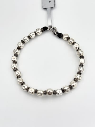 Spadarella Gioielli - SPBR549 - Armband - 925 Zilver - 5 mm - Zwarte ringetjes - 19 Cm - Dames - Heren - Unisex - Made in Italy