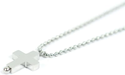 IbizaMen - Heren - ketting - ballchain - rvs - kruis - 60cm