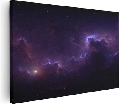 Artaza Canvas Schilderij Sterren - 30x20 cm - Klein - Wanddecoratie Ruimte - Muurdecoratie Nevel - Kamer Accessoires Woonkamer