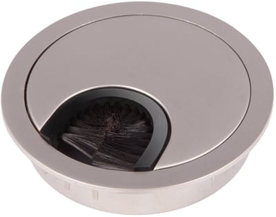 SO-TECH Kabeldoorvoer metalen Kabelopening inox look mat Boormaat Ø 68 mm Bureau met stofafdichting