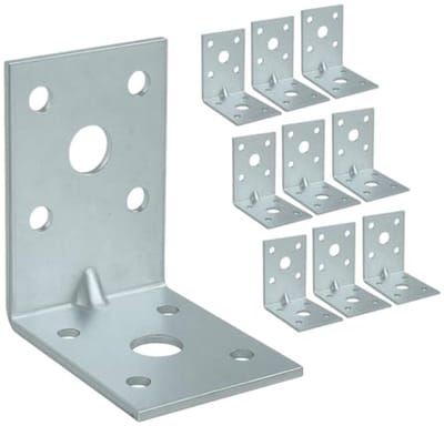 Hoekverbindingen met Gleuf - Zware Belastingen 10 Stuks - Verzonken Staal 50 x 50 x 35 mm